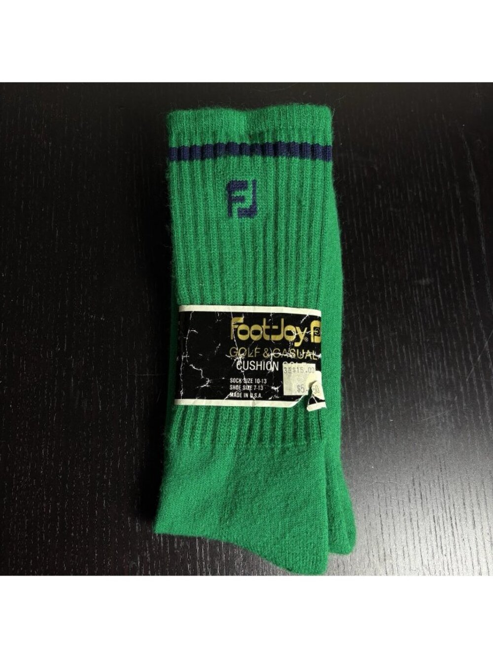 Vintage FOOTJOY Mens Size 10-13 Bright Green Golf & Casual Cushion Socks